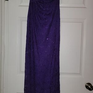 Elegant Purple Lace Dress